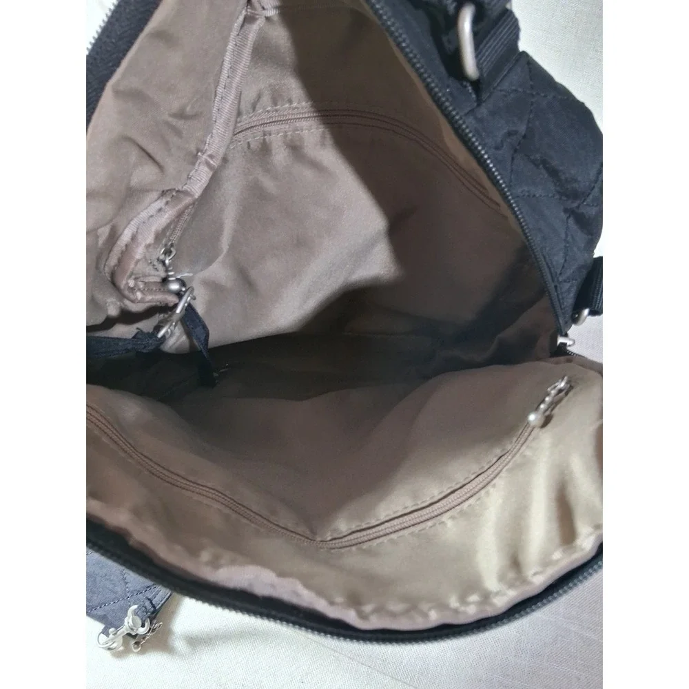 Baggallini Quilted Nylon‎ Backpack Black Travel Bag with Matching Wristlet Pouch